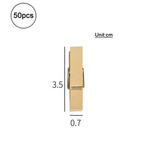 6pcs In Different Sizes Mini Clothespins, Mini Clothes Pins for Photo Natural Wooden Small Picture Clips for Crafts 50pcs Decorative Wood Clips for Wall Hanging Pictures