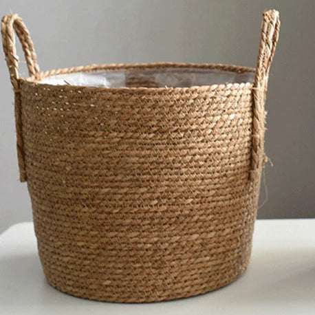 Plant Basket, Plant Baskets Indoor with Plastic Liner, Water Hyacinth Woven Planters Flower Basket, Planter Basket for Rustic Boho Home Farmhouse Floor Potted Pots Decor (Copy)