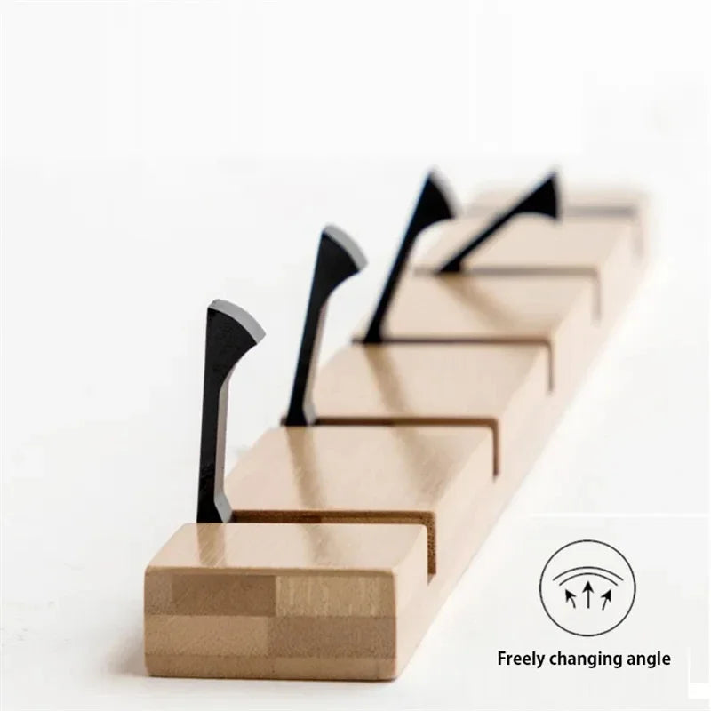 4 hooks Wooden Wall Mounted Folding Rack, Modern Wall Floating Coat Hook Rack Space-Saving Coat Hanger for Coats, Hats, Scarves, Key (Copy)