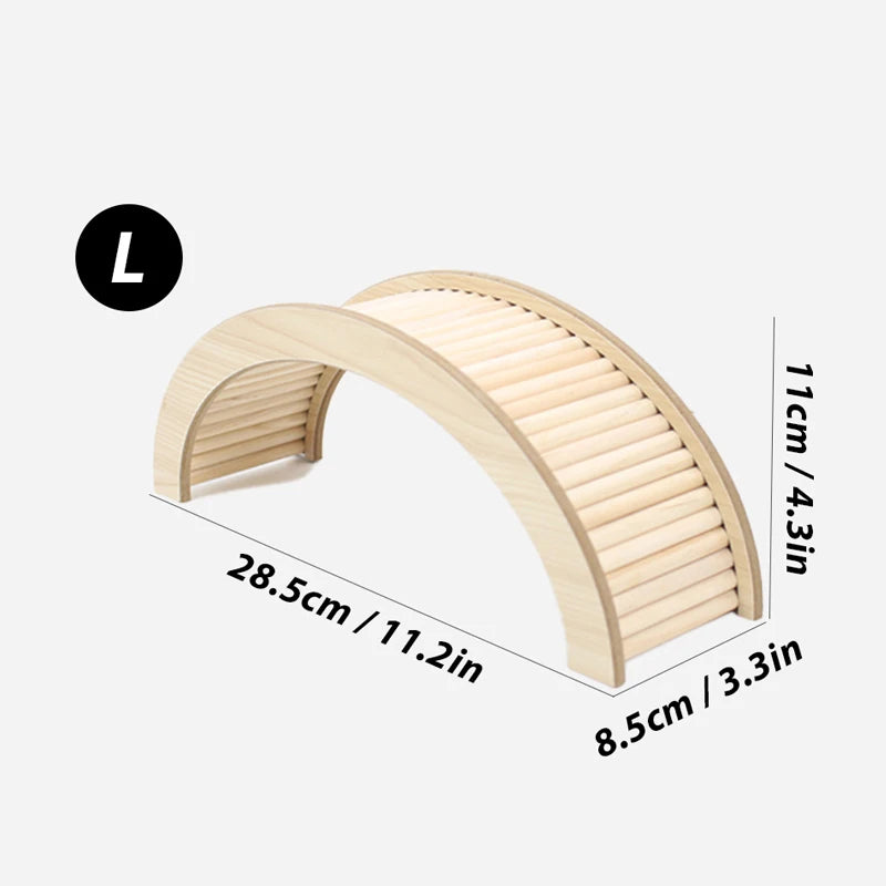 1pc Sofier Hamster Bridges Natural Wooden Hideout Tunnel Ladder Hamster Cage Accessories Chew Toys for Guinea Pig Rat Chinchilla