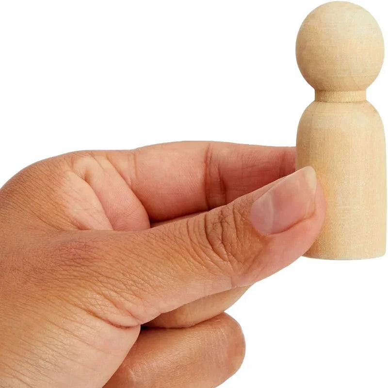 10pcs 35mm Wooden Peg Dolls, Unfinished Wooden Male People Shape Nature Plain Wood Body Dolls for Art Craft Projects DIY, Men Pattern