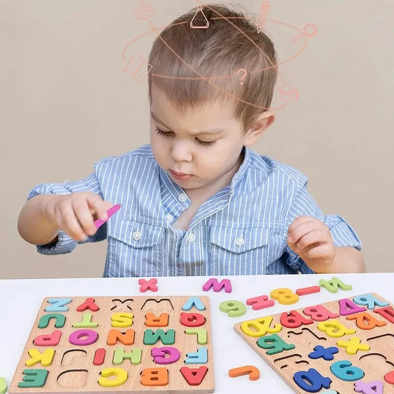 Alphabet Puzzles, Wooden Puzzles for Toddlers, ABC Shape Puzzles for Kids, Preschool Learning Activities, Gift for Girls Boys